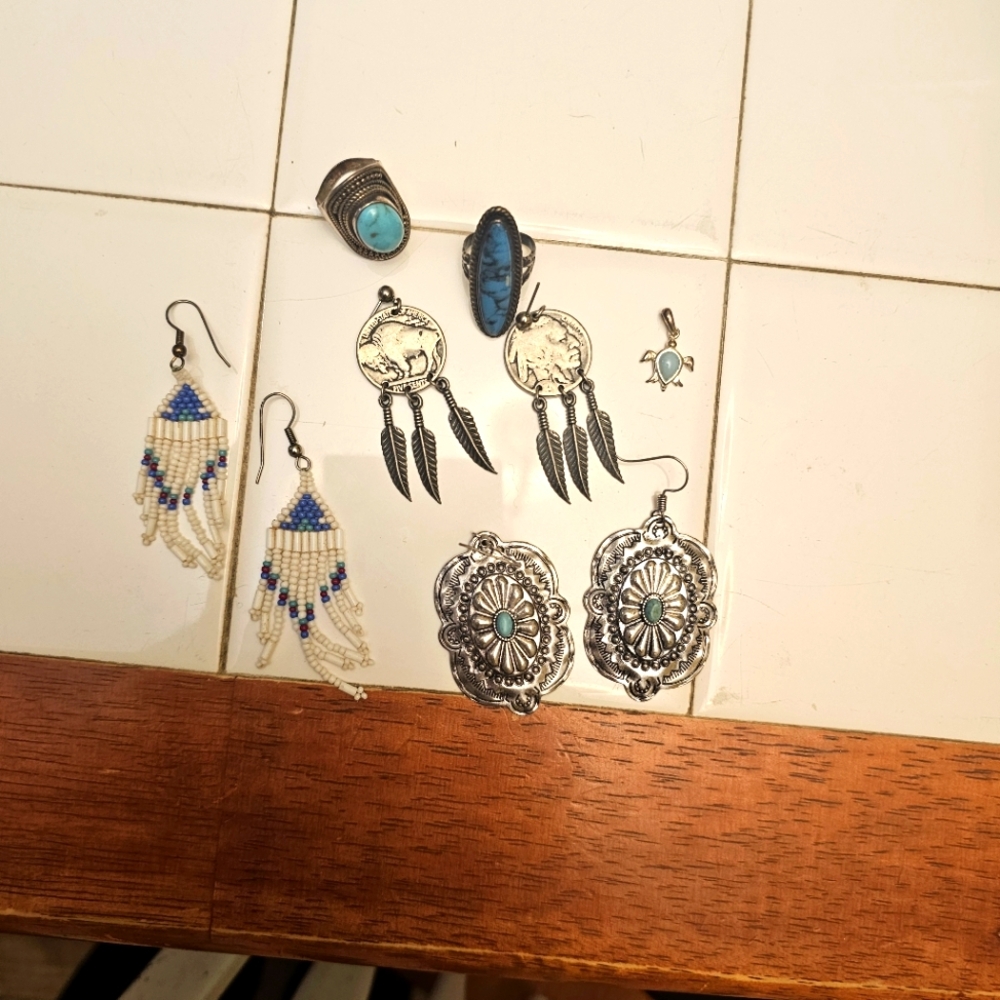 Turquoise Sterling Silver Opal Jewelry Bundle